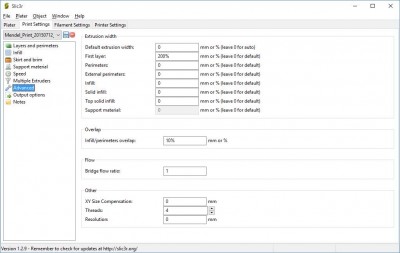 AdvancedMenu.jpg (69.88 KiB) Viewed 12278 times Advanced Menu in Slic3r