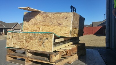 The crates were supposed to each be on their own pallet. Instead this showed up and was refused.