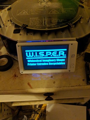 IMG_20181222_095952.jpg (4.3 MiB) Viewed 16560 times For anyone who was unfamiliar with why my printer is named "W.I.S.P.E.R.", I placed a helpful reminder on the boot screen of the PanelDue 7i.