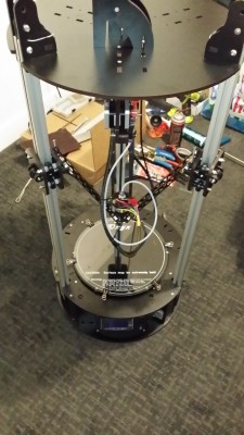 Made sure the wiring was going to be flexible enough for the effector plate and tied the bowden tube to the harness.  Made sure it all reached and folded smoothly with movement.