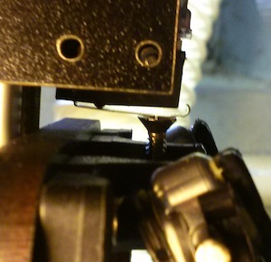 Fixed end stop switch lever, installed