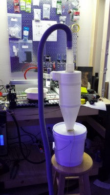 This is how it looks on my small bucket. As I mostly do PCBs and 6061 Aluminum, I did not need a large bucket. Notice it is grounded also by a screw towards the base. That made a huge difference also.