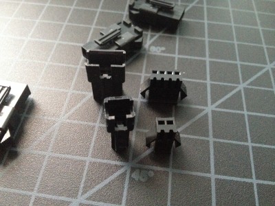 Extruder motor extension, fans and hot end thermistor.