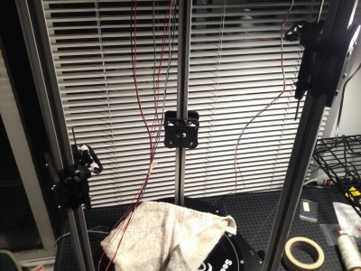 Belts installed and tension set.