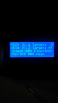 Bed heat command of 55 Degree's