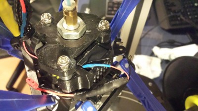 You can see how the adaptor plate is cut back.. standard fan in place